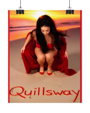 Rolled Poster of QuillsWay on the Beach at Sunset Golden Hour